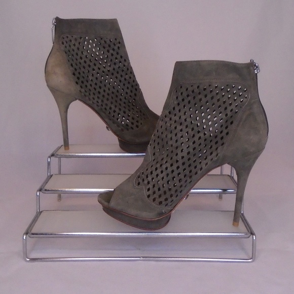 Schultz Shoes - SCHULTZ MESH CUT OUT HIGH HEEL PEEP TOE CHARCOAL